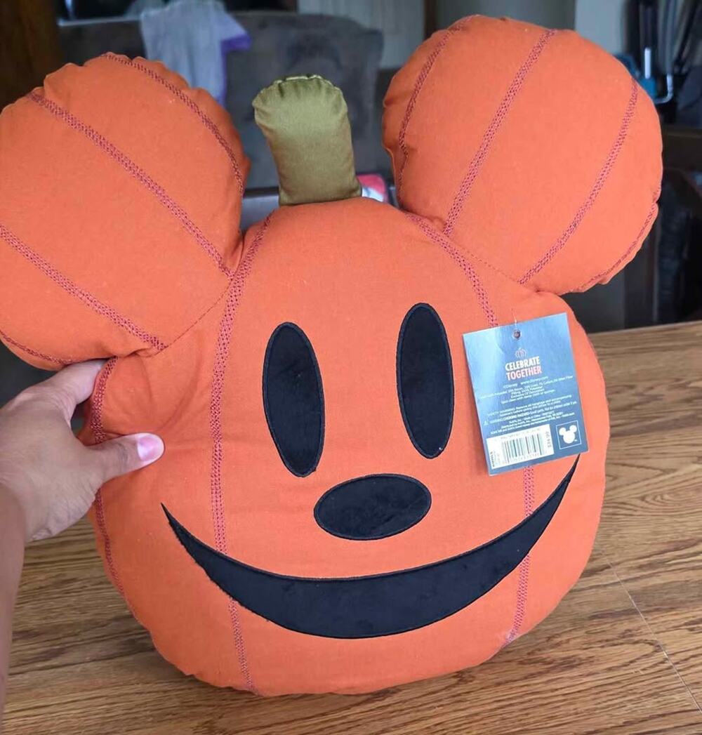 Disney Celebrate Together Mickey Mouse Pumpkin Throw Pillow